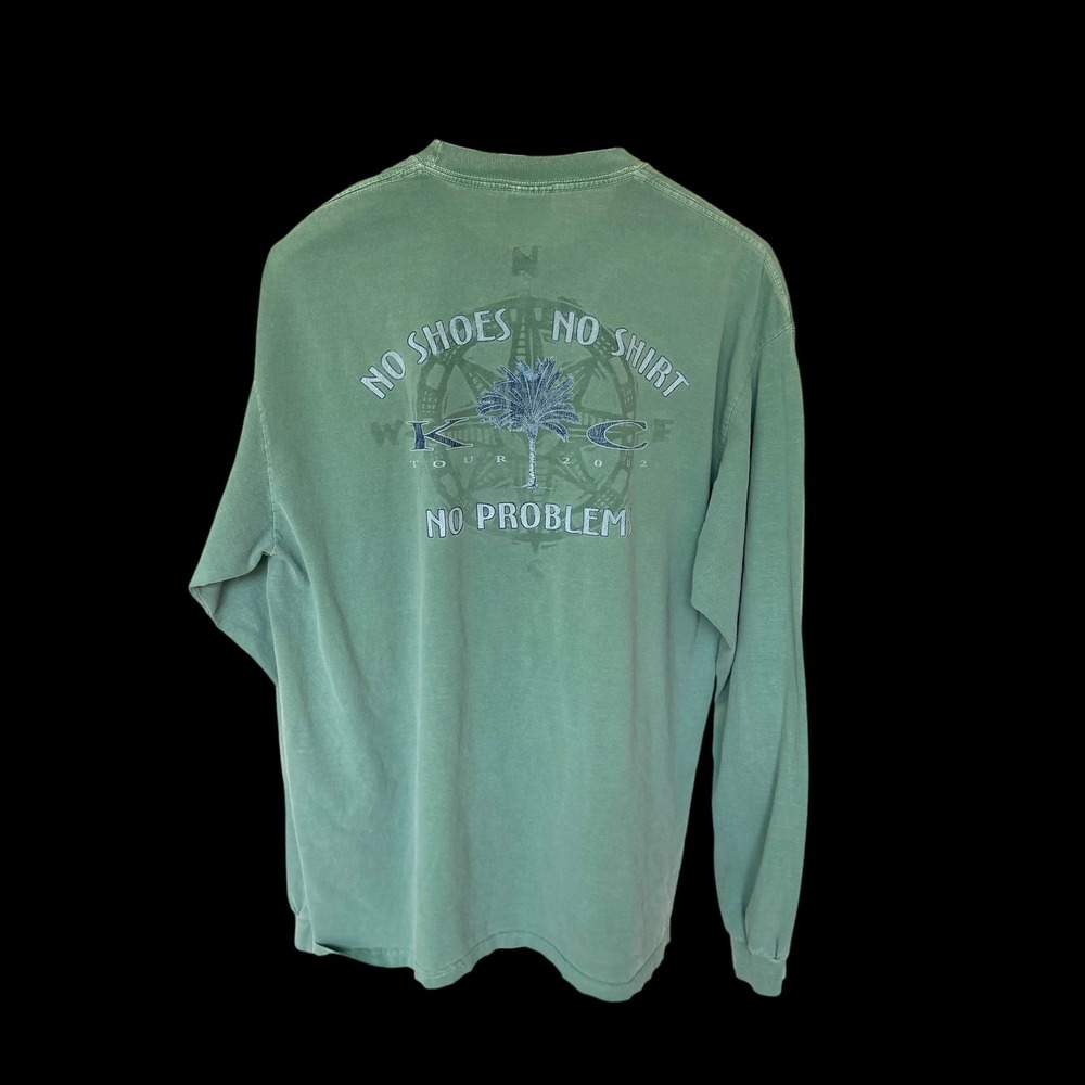 Kenny Chesney 2002 Tour Shirt XL Green No Shoes No Shirt No Problems Anvil